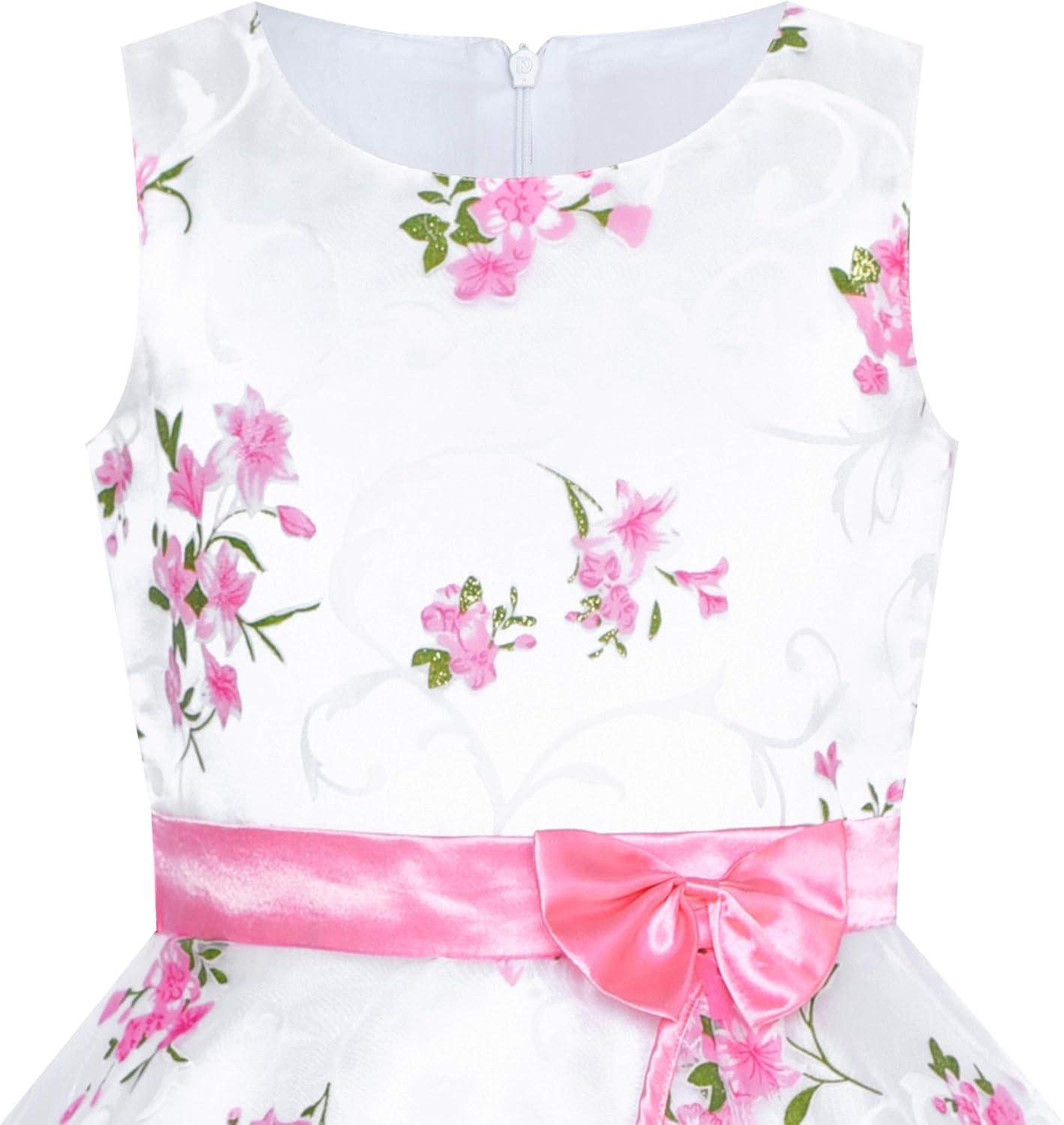 imageSunny Fashion 3 Layers Girls Dress Sunflower Wave Pageant Bridesmaid KidsPink Flower