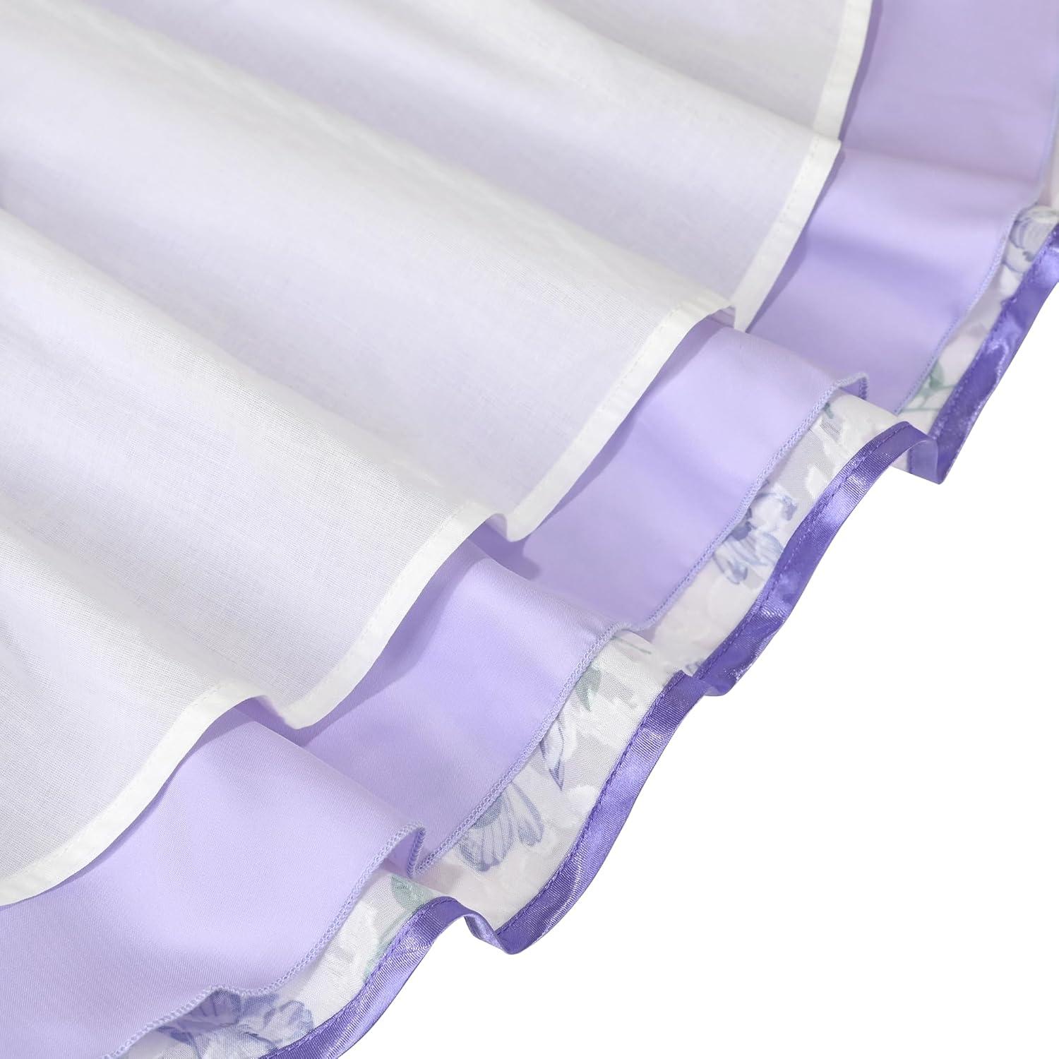 imageSunny Fashion 3 Layers Girls Dress Sunflower Wave Pageant Bridesmaid KidsPurple Ruffle Collar