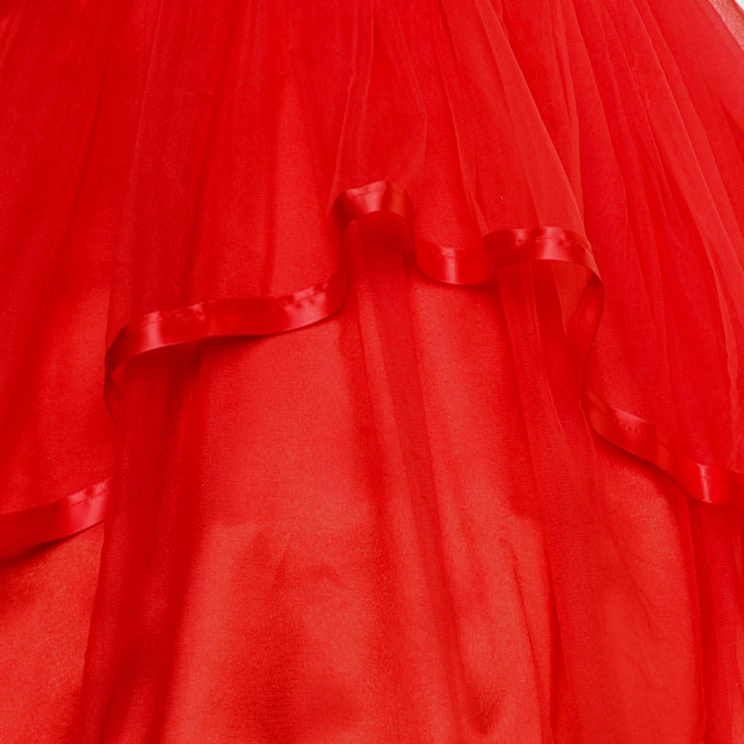 imageSunny Fashion Flower Girls Dress Blue Belted Wedding Party Bridesmaid Size 412Red