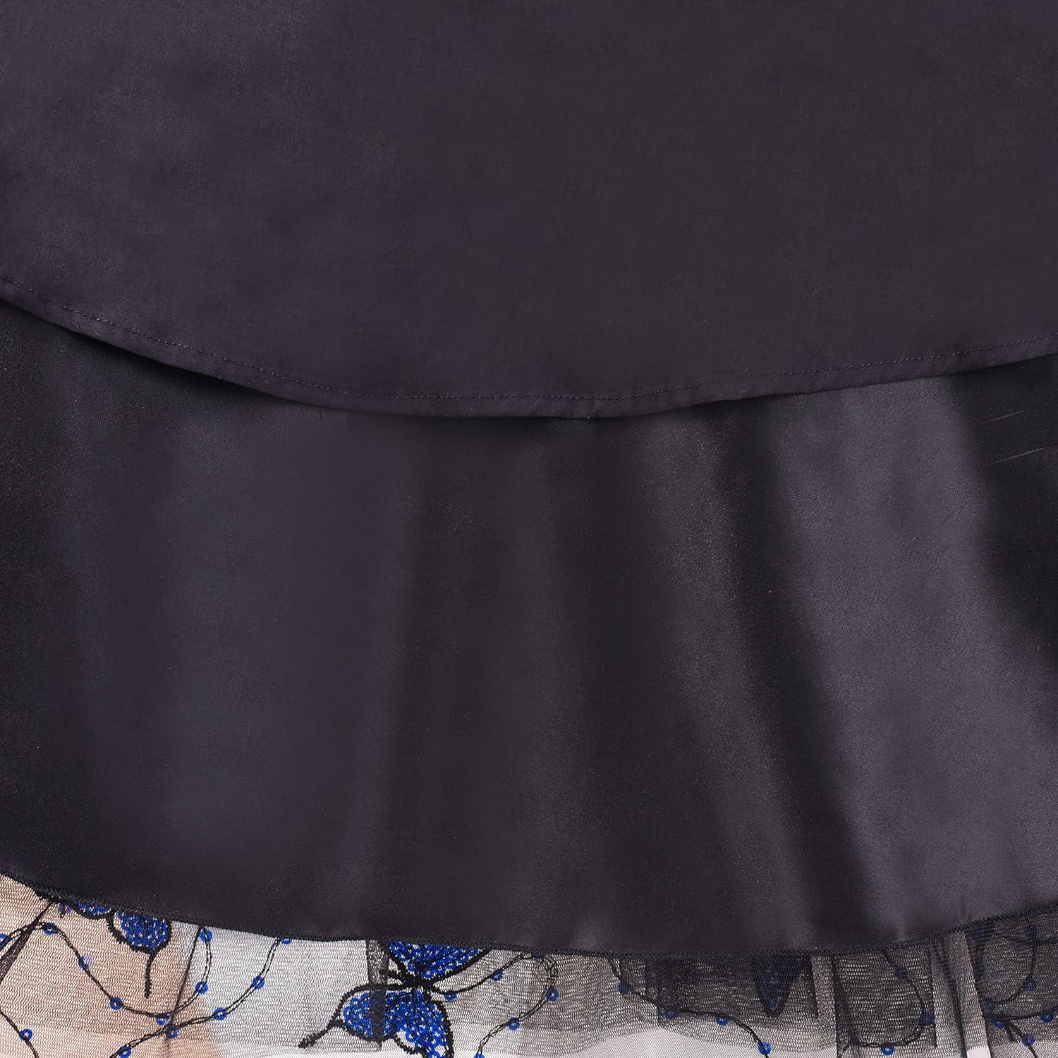 imageSunny Fashion Flower Girls Dress Lace Hem Wedding First Communion Size 614Black Butterfly