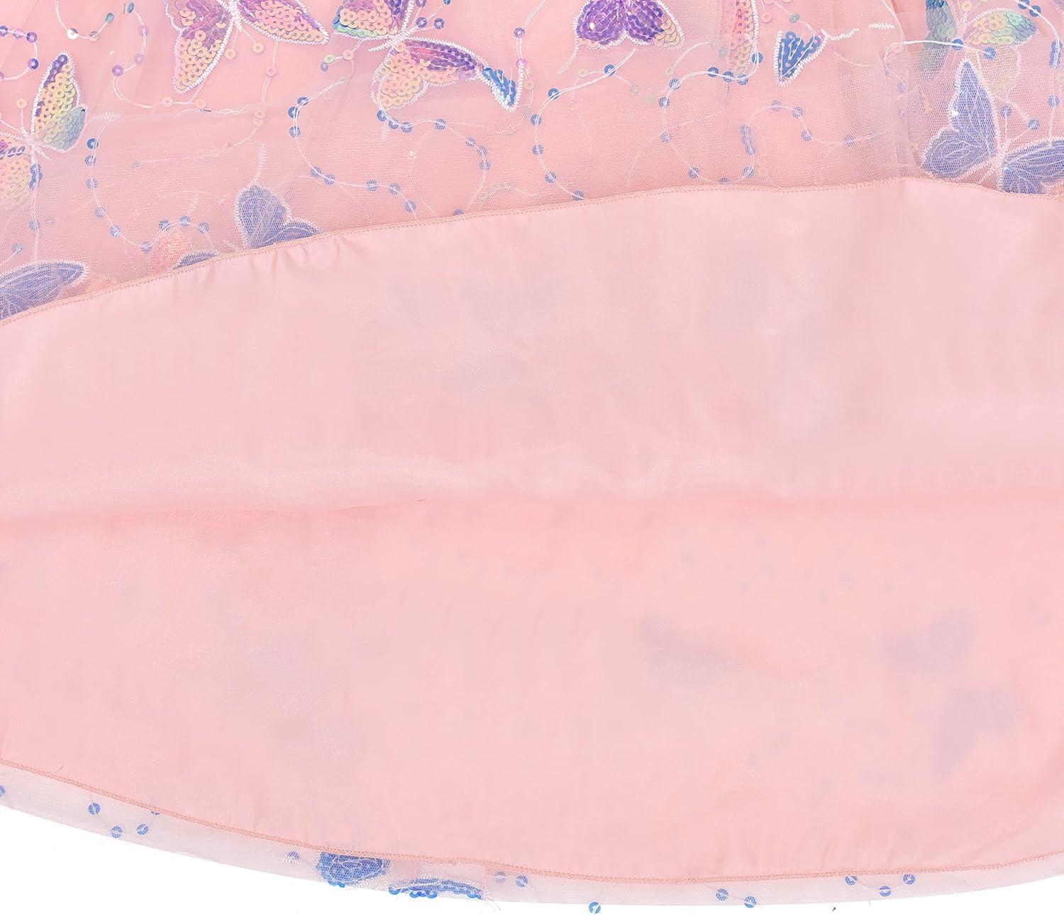 imageSunny Fashion Flower Girls Dress Lace Hem Wedding First Communion Size 614Pink Butterfly