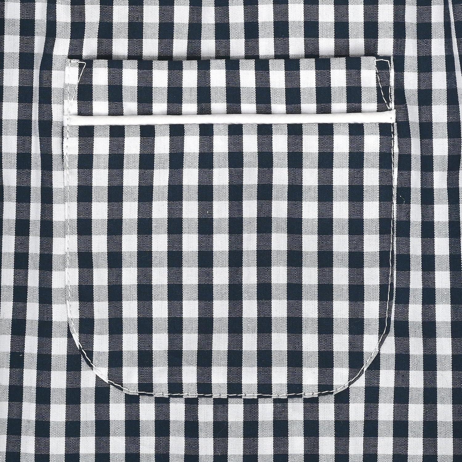 imageSunny Fashion Girls Dress Beige Short Sleeve Collar Button Front School UniformDark Blue