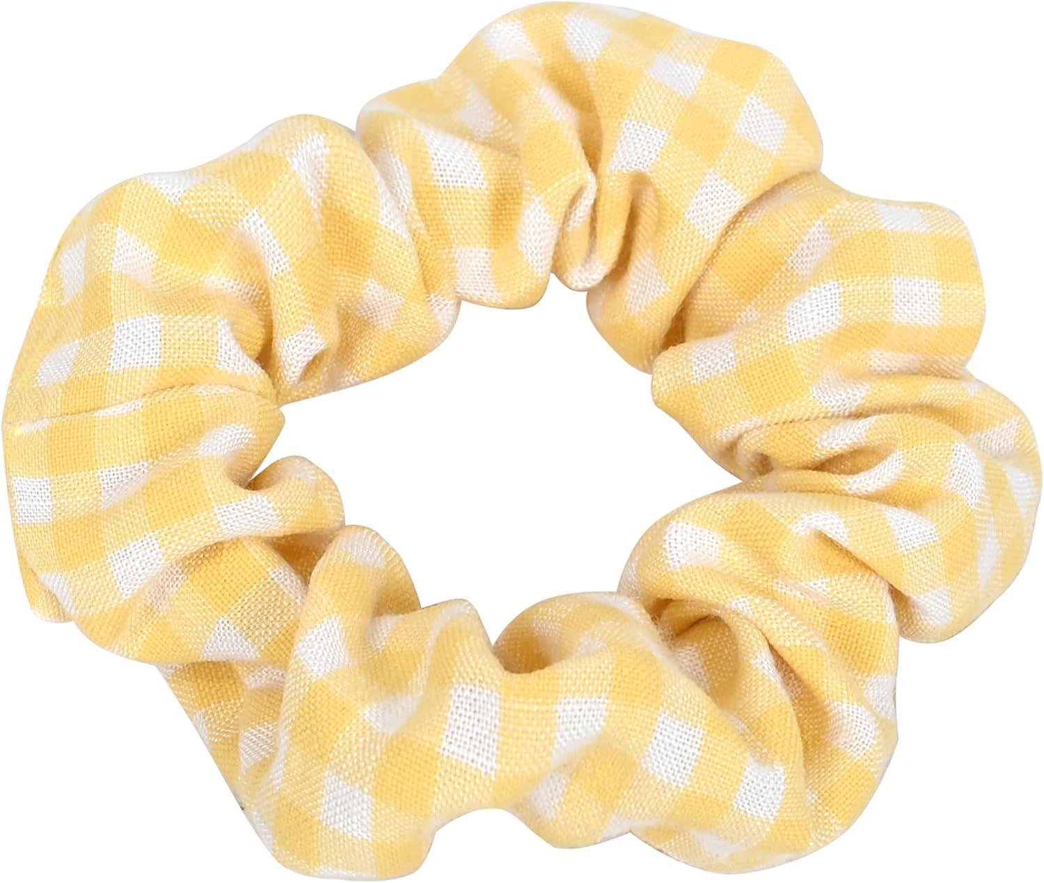 imageSunny Fashion Girls Dress Beige Short Sleeve Collar Button Front School UniformYellow Gingham