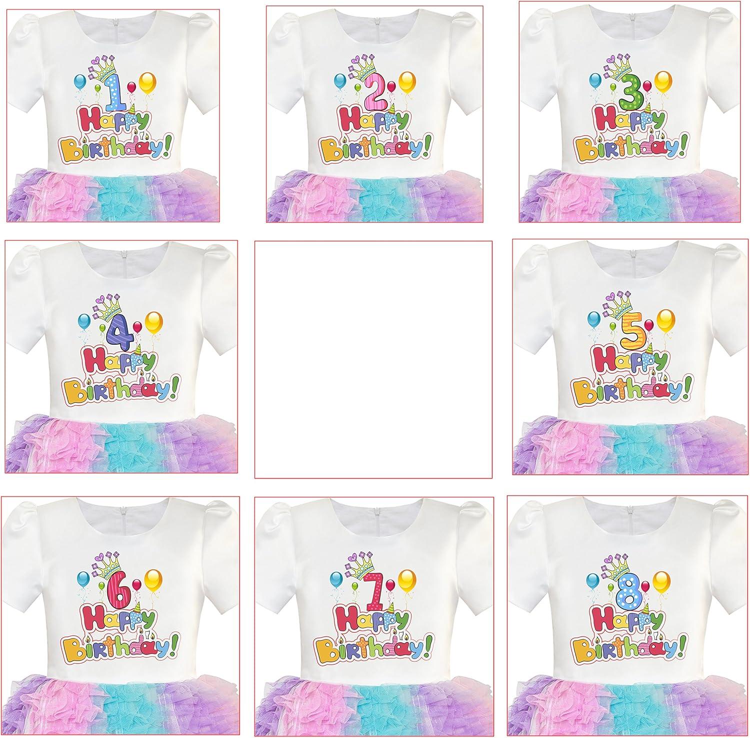 imageSunny Fashion Girls Dress Birthday Princess Ruffle Dress Cake Balloon PrintPurple