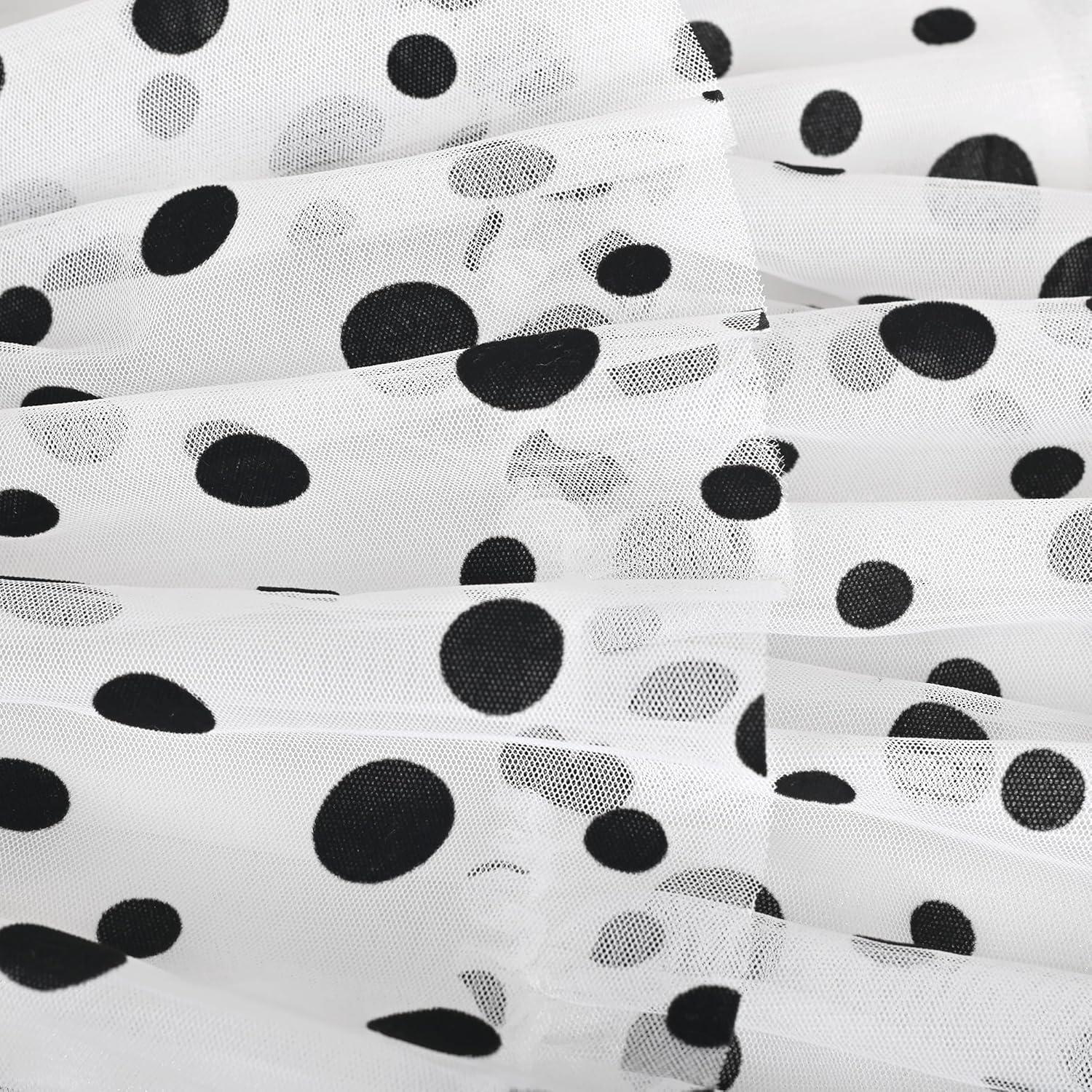 imageSunny Fashion Girls Dress Cat Face Black Tower Ruffle Dancing Party Size 410Black Dot