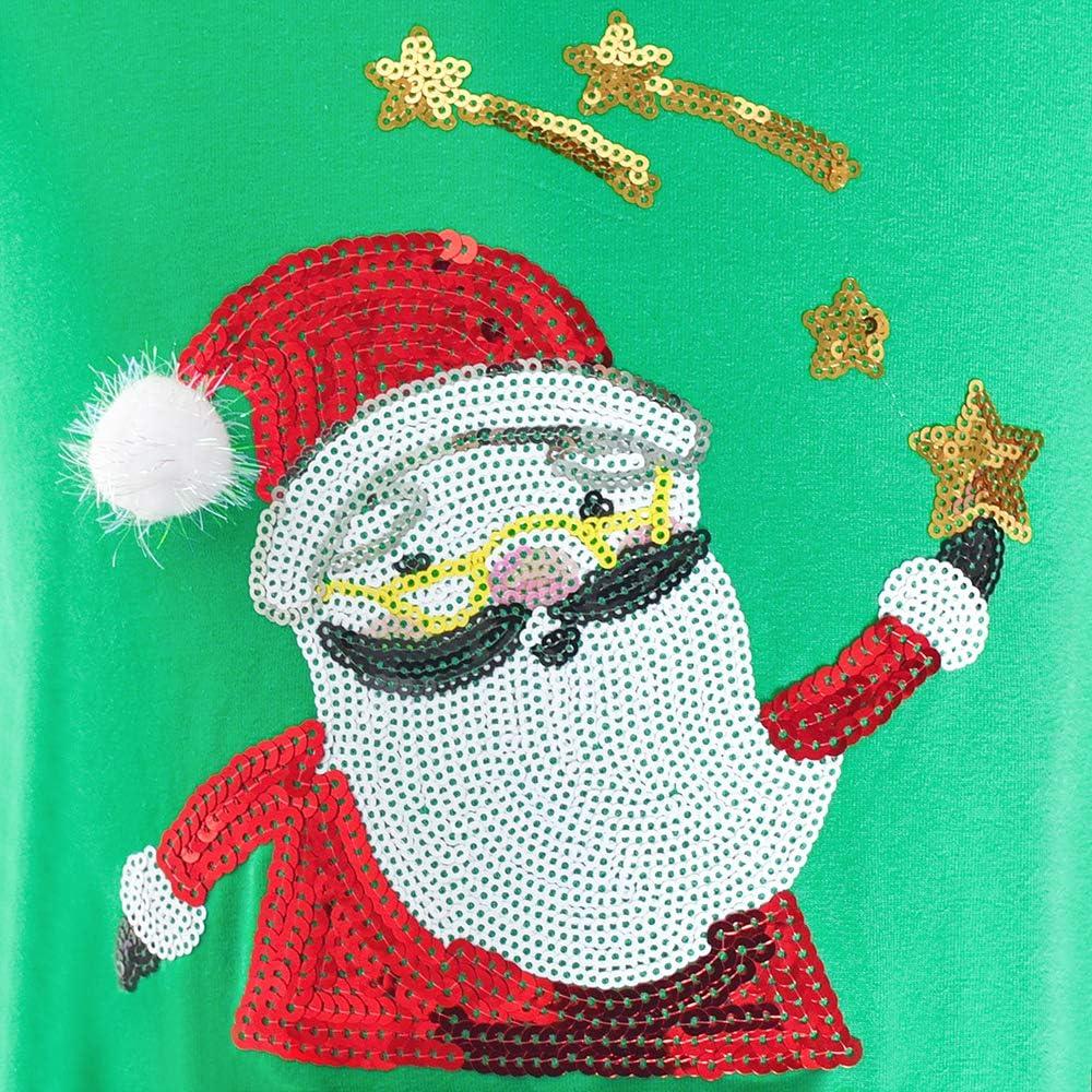 imageSunny Fashion Girls Dress Christmas Santa Hat Long Sleeve Party Dress Size 612Green Santa