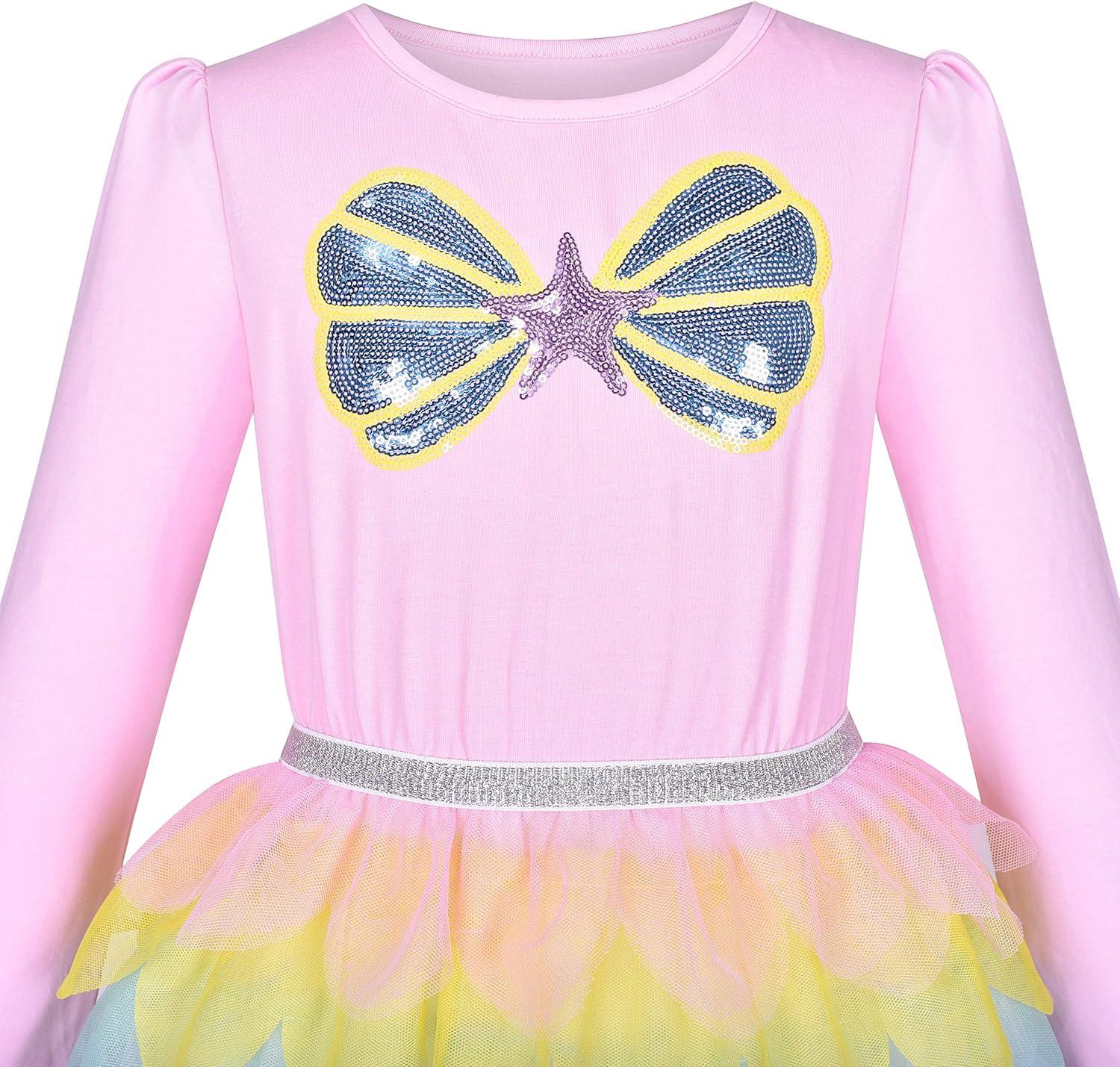 imageSunny Fashion Girls Dress Christmas Santa Hat Long Sleeve Party Dress Size 612Pink Shell