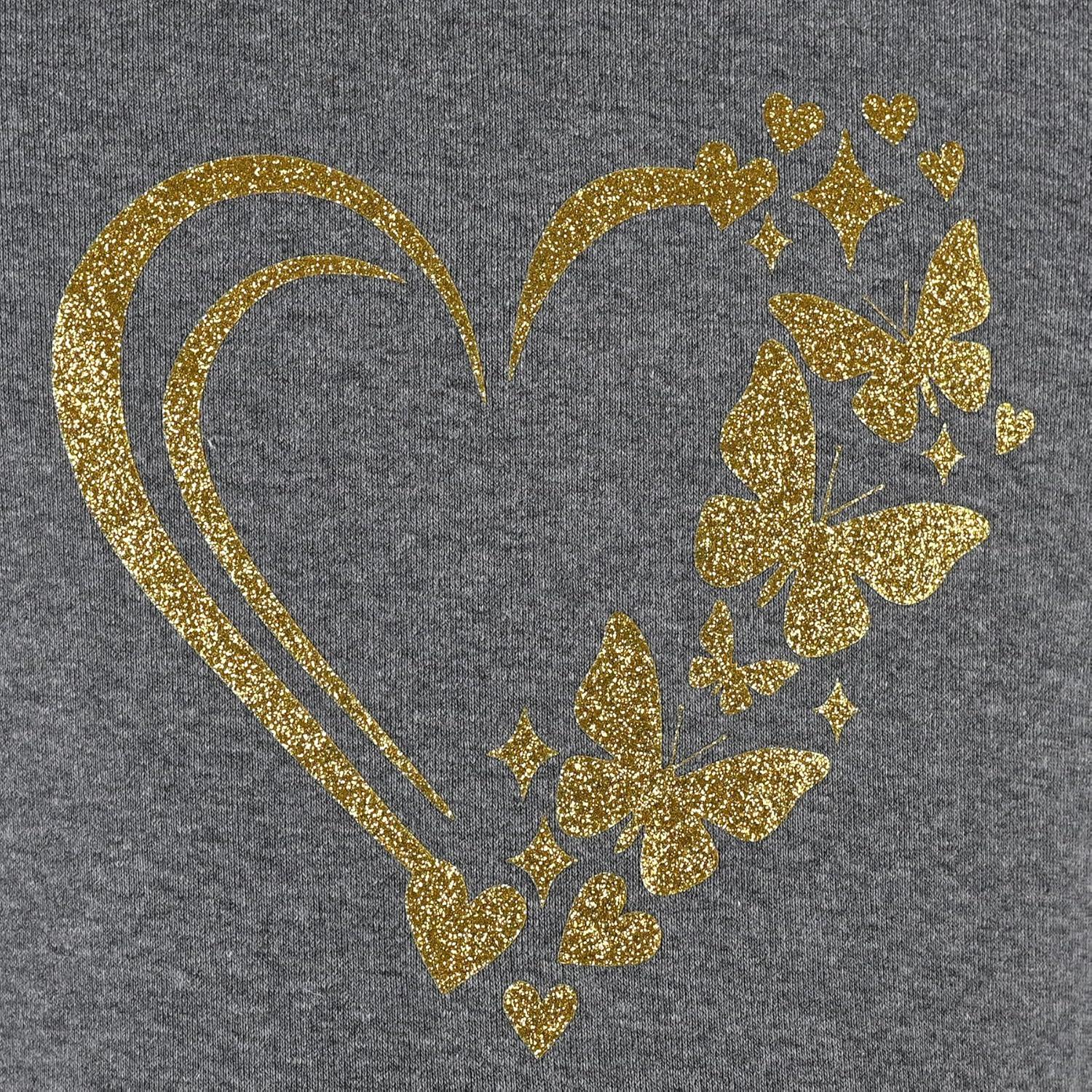 imageSunny Fashion Girls Dress Colorful Striped Knitted Cotton Stretch SchoolGray Gold Heart