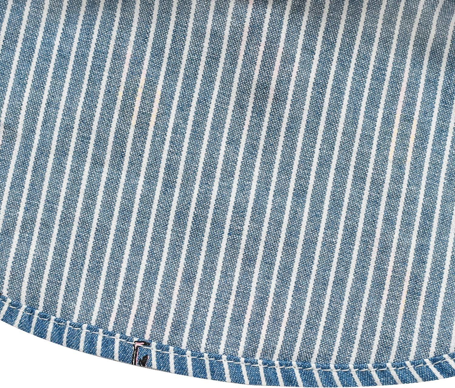 imageSunny Fashion Girls Dress Denim Short Sleeve School Uniform Size 512Blue Striped