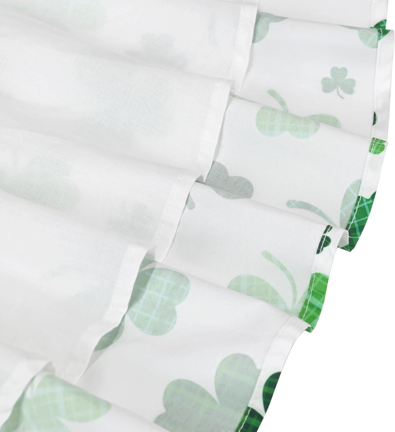 imageSunny Fashion Girls Dress Green Floral Lace St Patrick Clover Party Long SleeveGreen Leaf