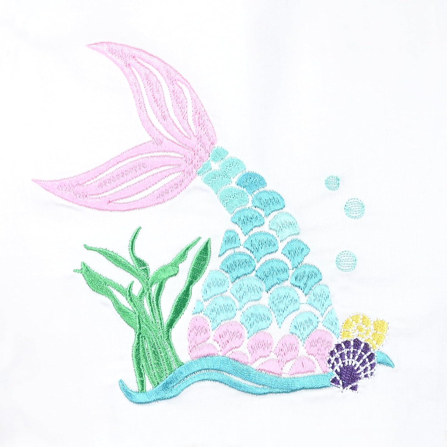 imageSunny Fashion Girls Dress Ice Cream Rainbow Striped Suspender SleevelessGreen Mermaid