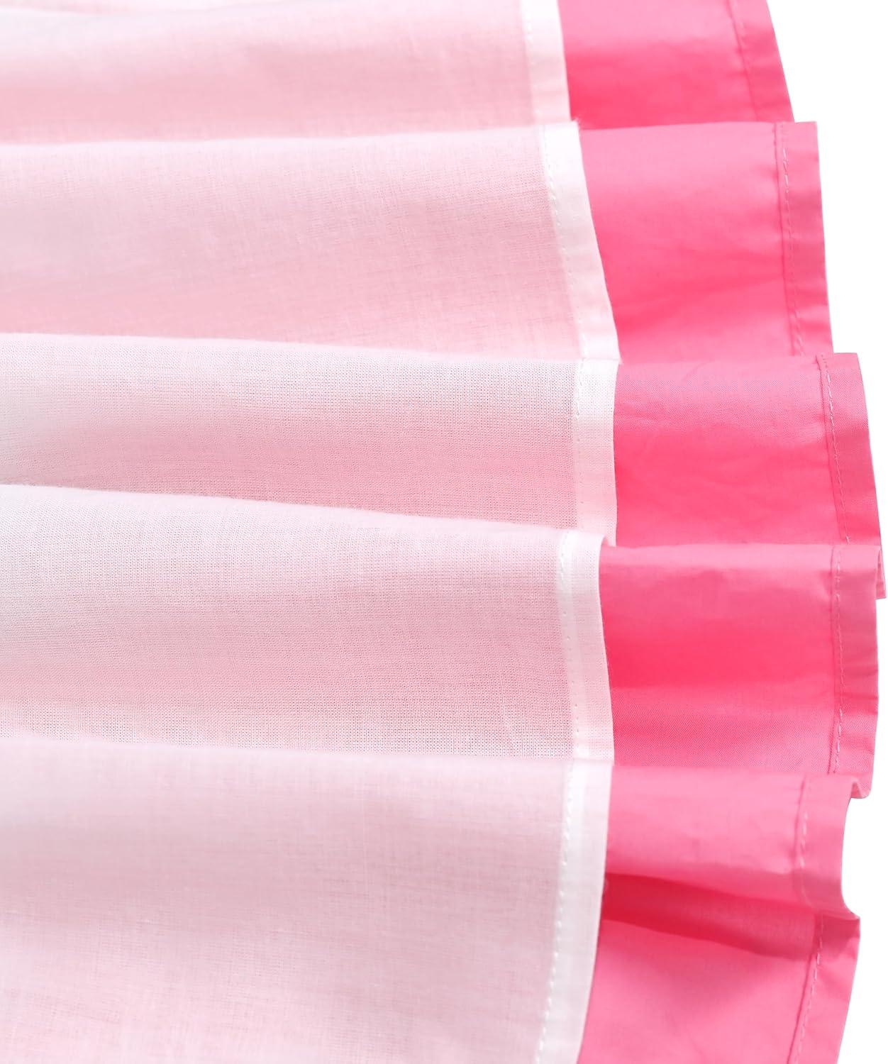 imageSunny Fashion Girls Dress Ice Cream Rainbow Striped Suspender SleevelessPink