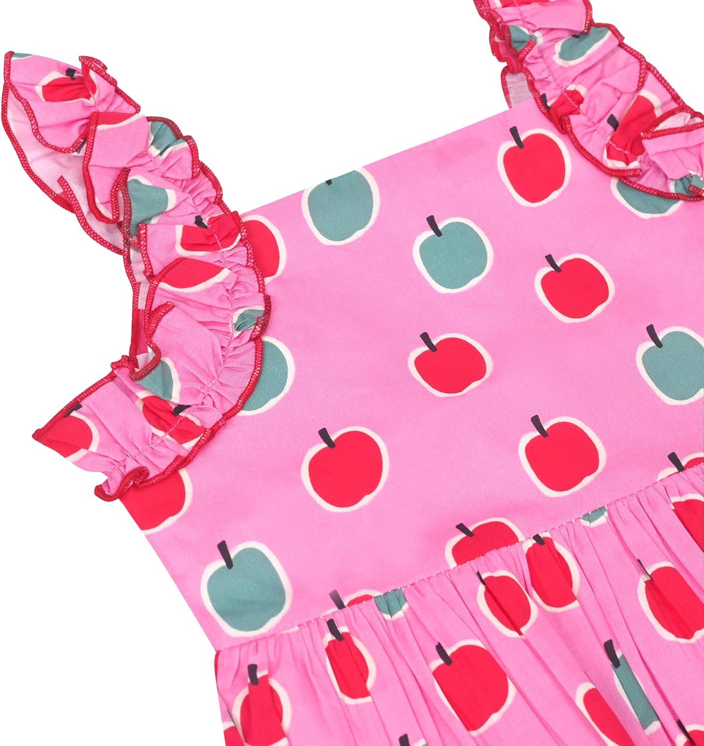 imageSunny Fashion Girls Dress Ladybug Polka Dot Bow TiePink Apple