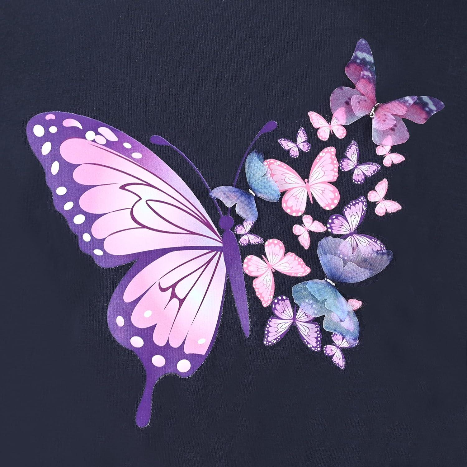 imageSunny Fashion Girls Dress Long Sleeve Christmas Owl Sparkling Sequin TulleBlue Butterfly