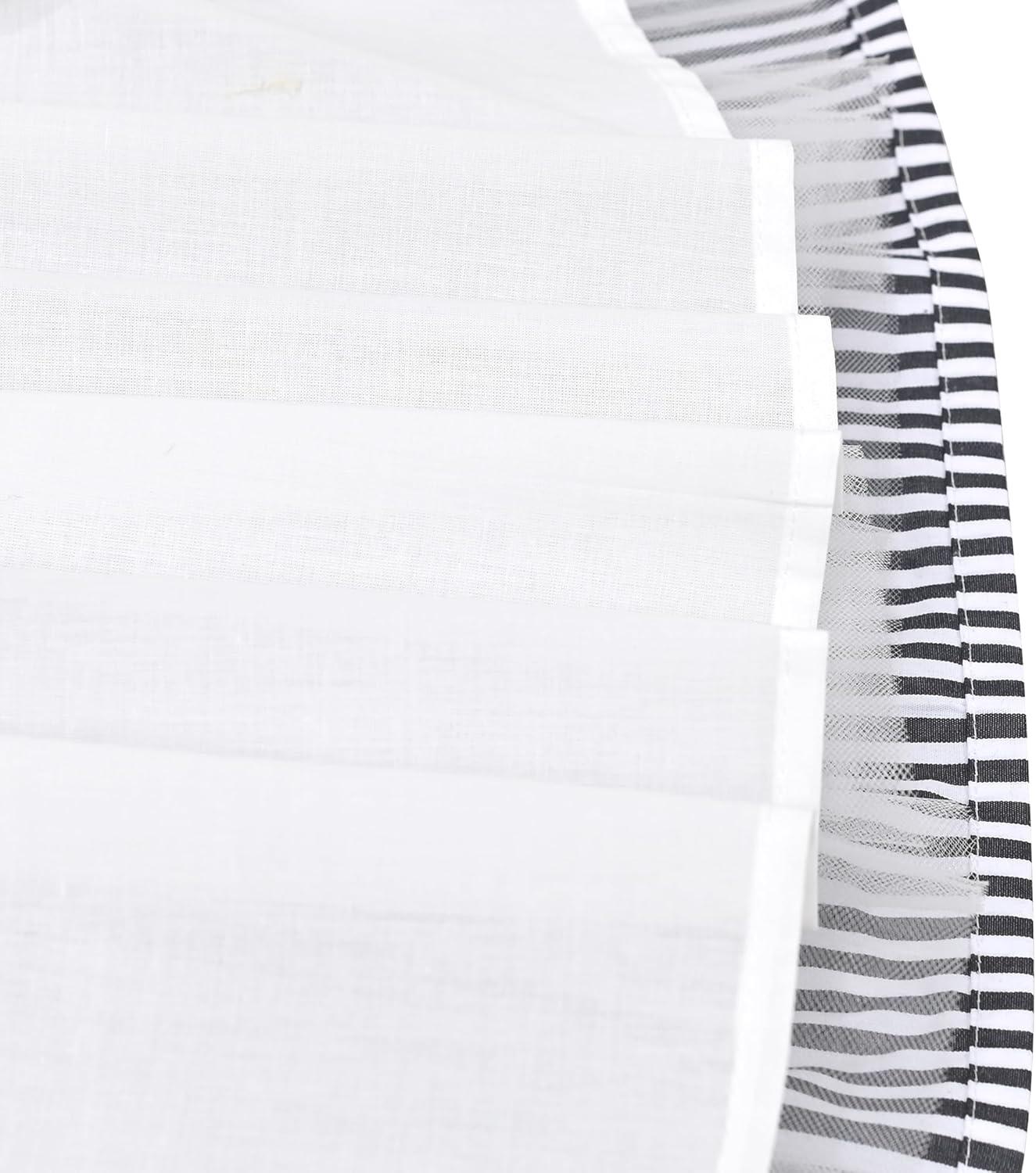 imageSunny Fashion Girls Dress ONeck Backless Smocked Embroidery Ruffle Vintage SleevelessBlack Striped