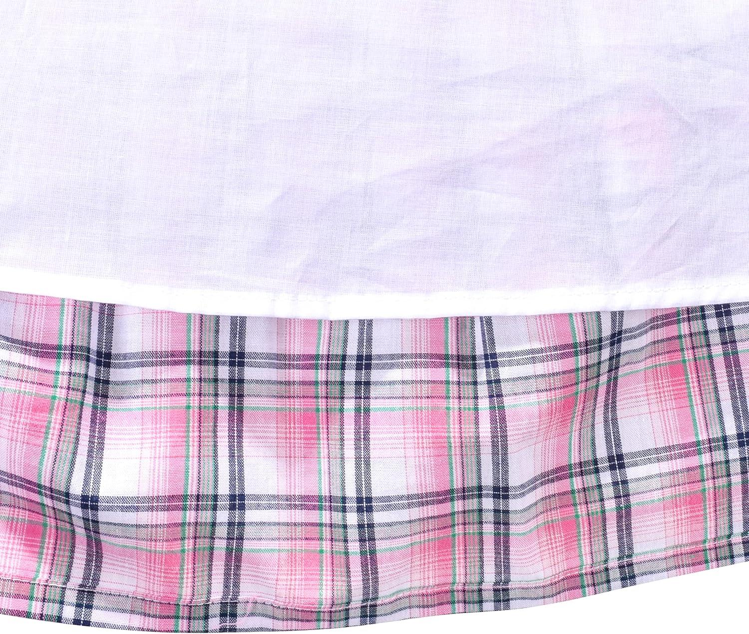 imageSunny Fashion Girls Dress ONeck Backless Smocked Embroidery Ruffle Vintage SleevelessPurple Plaid