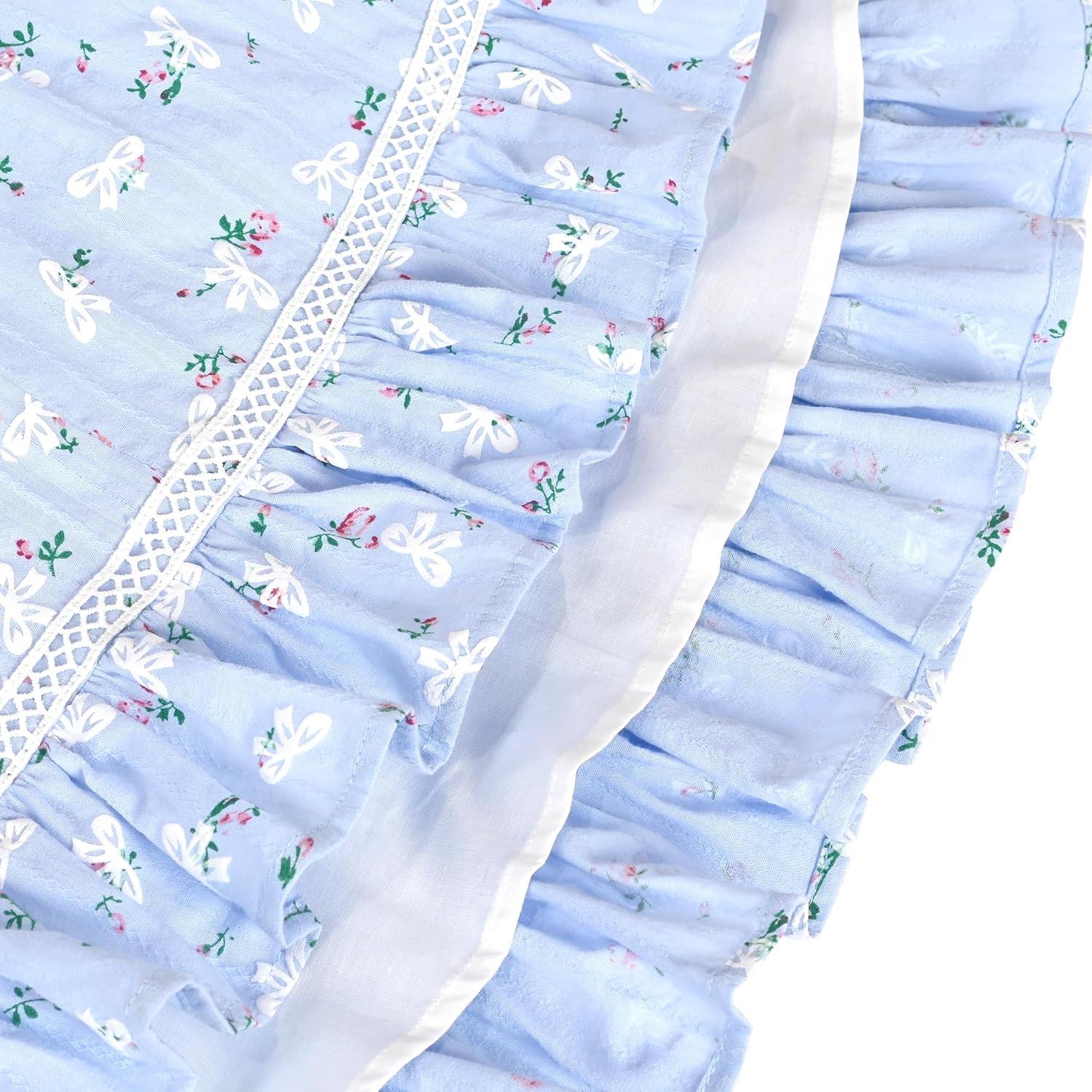 imageSunny Fashion Girls Dress Purple Flower Summer Casual Dress Lace Size 614Blue Lace