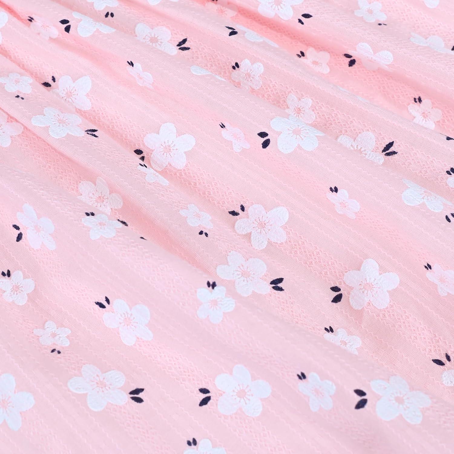 imageSunny Fashion Girls Dress Purple Flower Summer Casual Dress Lace Size 614Pink Flower Collar