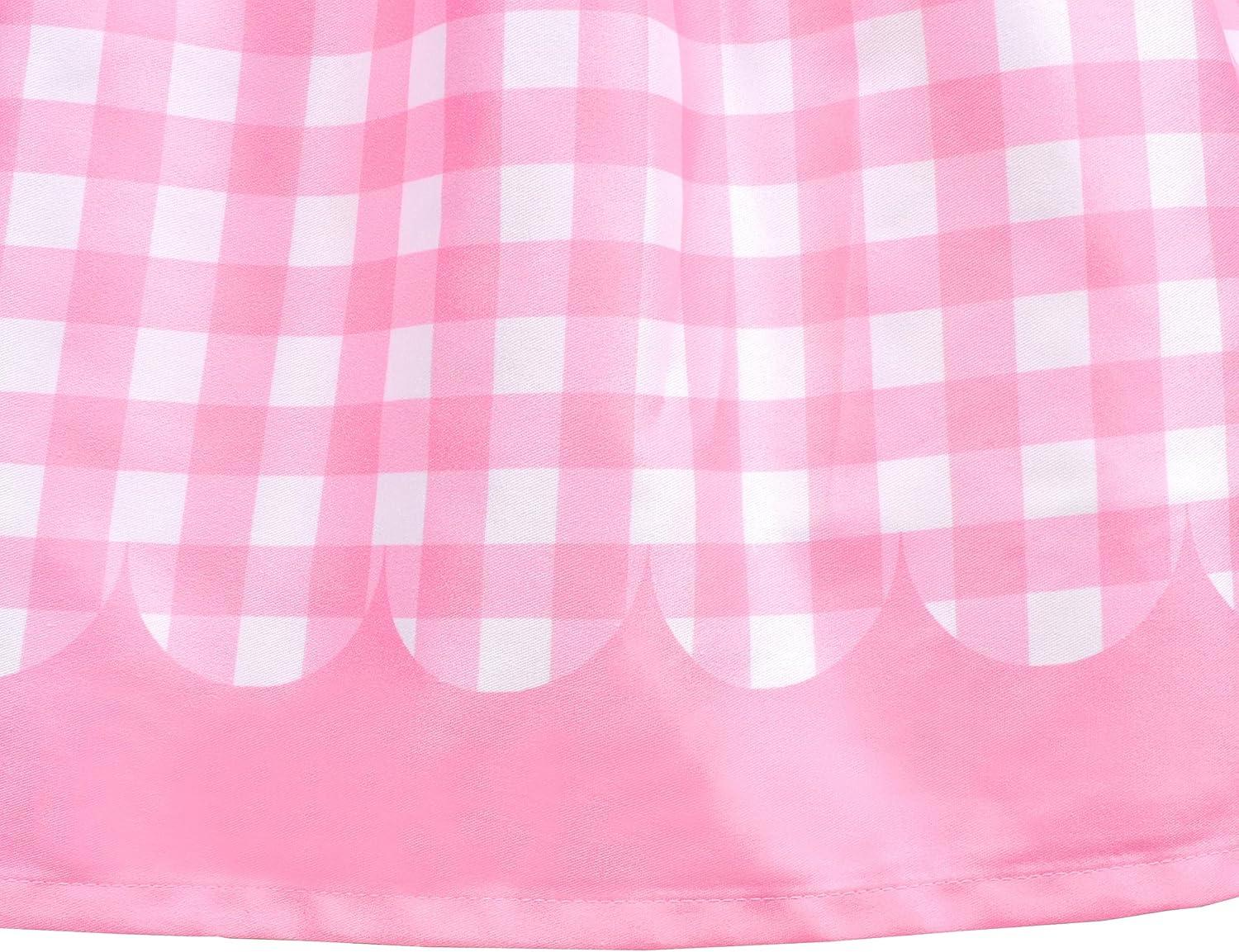 imageSunny Fashion Girls Dress Purple Flower Summer Casual Dress Lace Size 614Pink Plaid