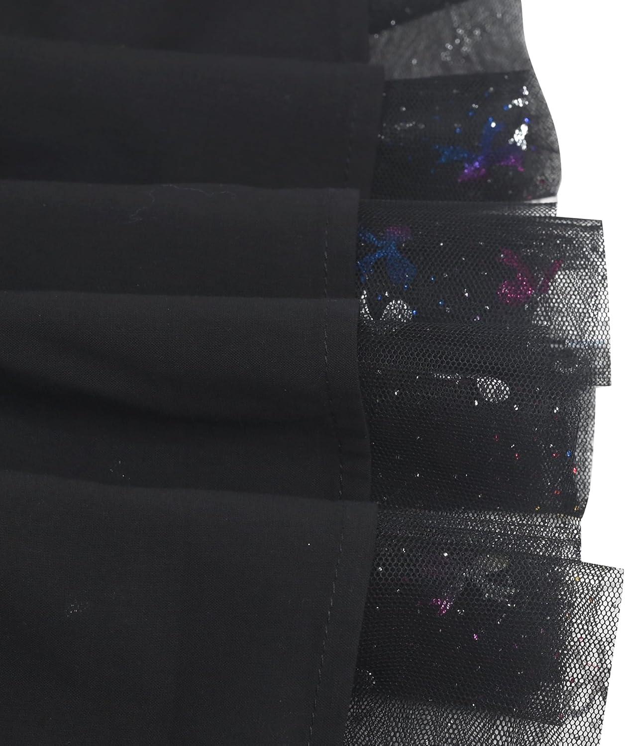 imageSunny Fashion Girls Dress Purple Short Sleeve Rainbow Tulle Skirt Birthday PartyBlack Eiffel Tower