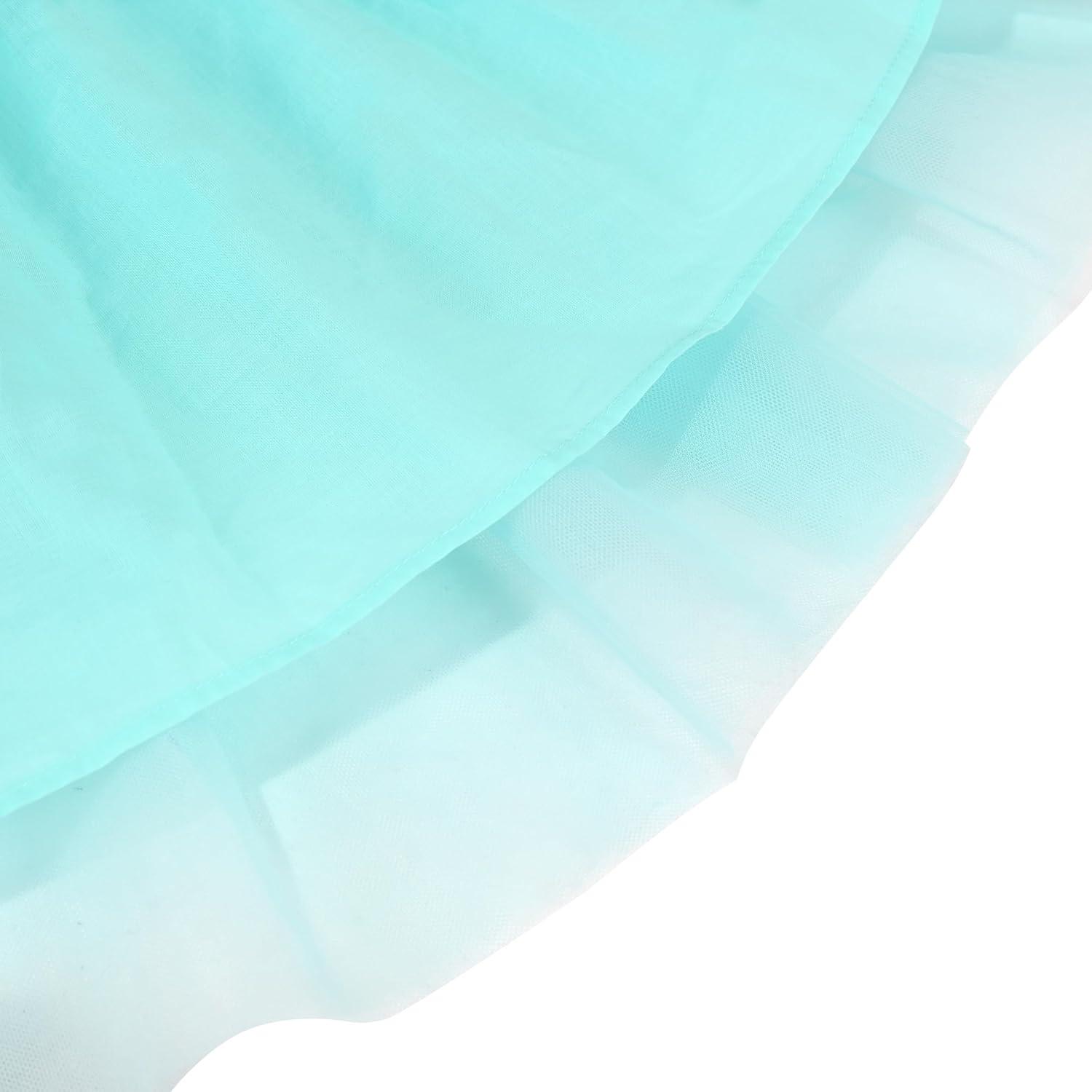 imageSunny Fashion Girls Dress Purple Short Sleeve Rainbow Tulle Skirt Birthday PartyBlue Mermaid