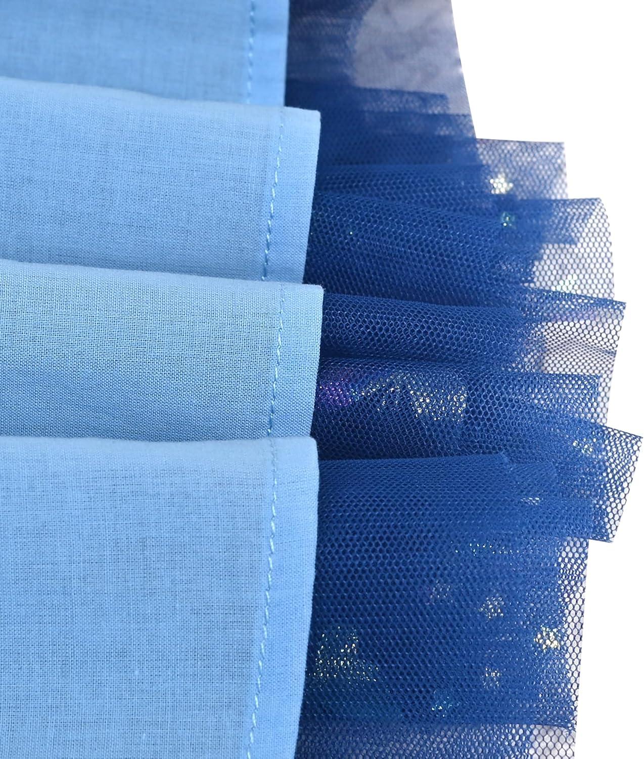 imageSunny Fashion Girls Dress Purple Short Sleeve Rainbow Tulle Skirt Birthday PartyBlue Sequin Butterfly