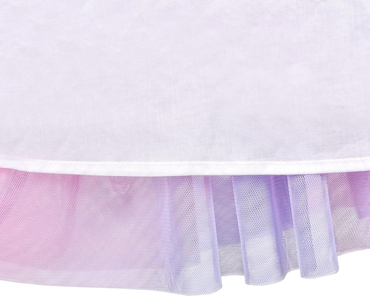 imageSunny Fashion Girls Dress Purple Short Sleeve Rainbow Tulle Skirt Birthday PartyPurple Heart
