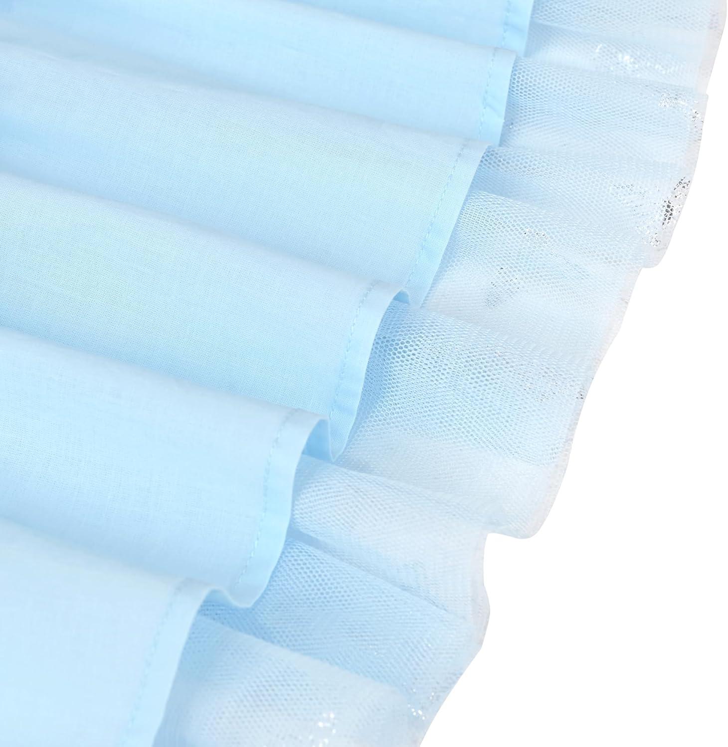 imageSunny Fashion Girls Dress Purple Short Sleeve Rainbow Tulle Skirt Birthday PartySky Blue