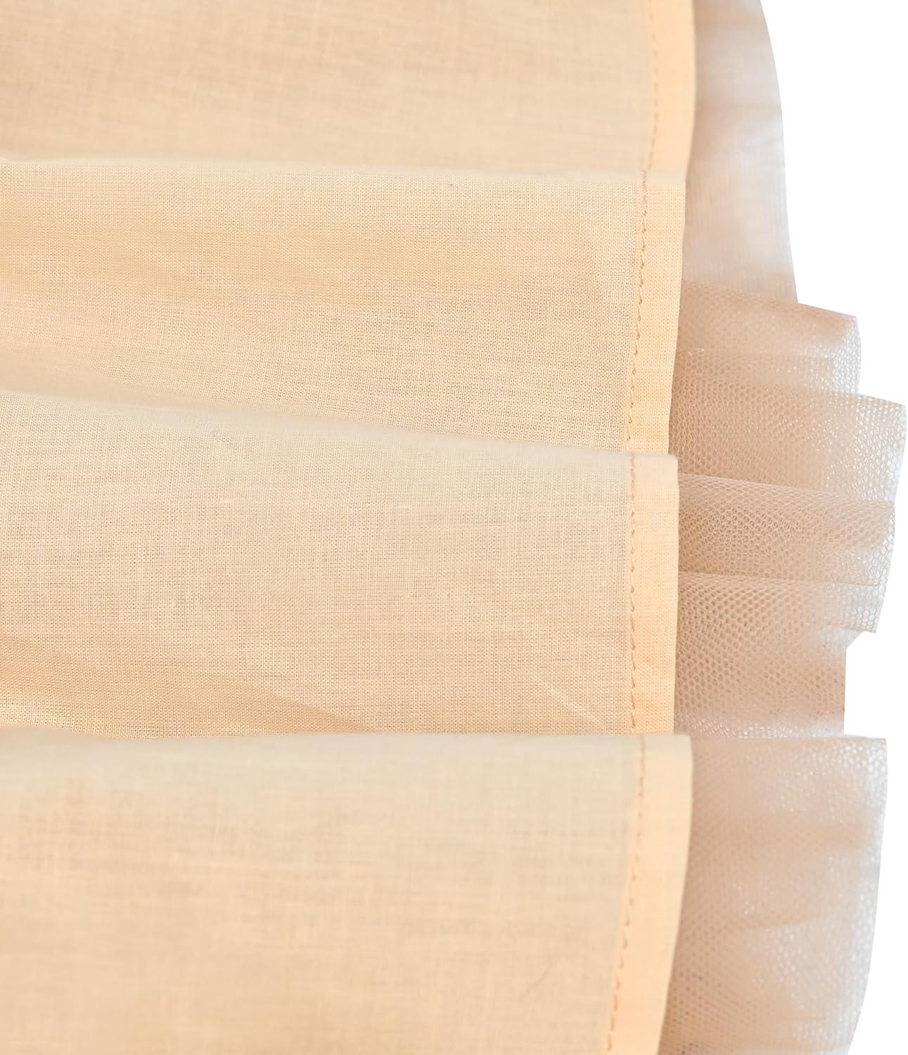 imageSunny Fashion Girls Dress Sleeveless Halter Flower Multi Layer ChiffonBeige 3d Floral