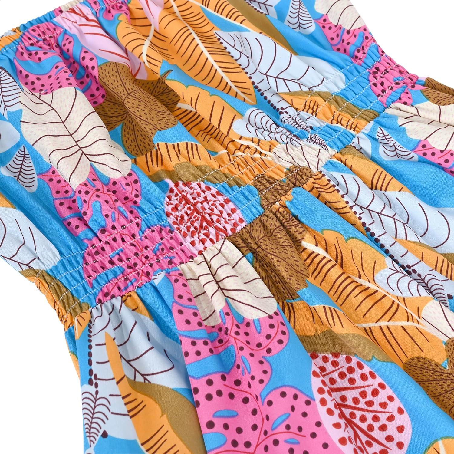 imageSunny Fashion Girls Dress Yellow Leaf Sleeveless Summer Party Size 612Multicolor