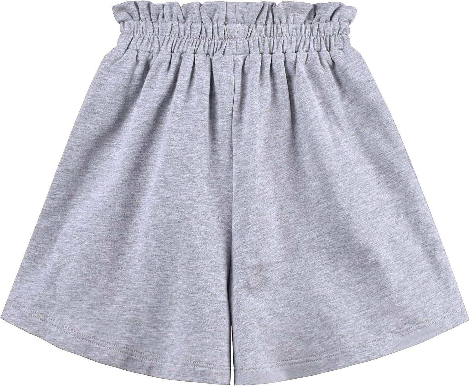 imageSunny Fashion Girls TShirt Top Short Pants Gym Active White Gray HeartGray