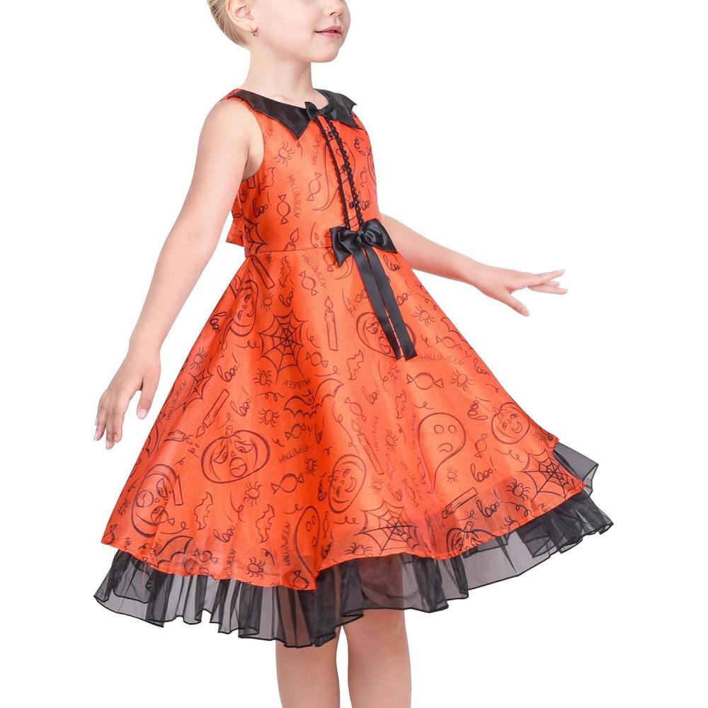 imageSunny Fashion 3 Layers Girls Dress Sunflower Wave Pageant Bridesmaid KidsOrange