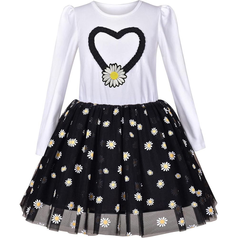 imageSunny Fashion Girls Dress Christmas Santa Hat Long Sleeve Party Dress Size 612Black