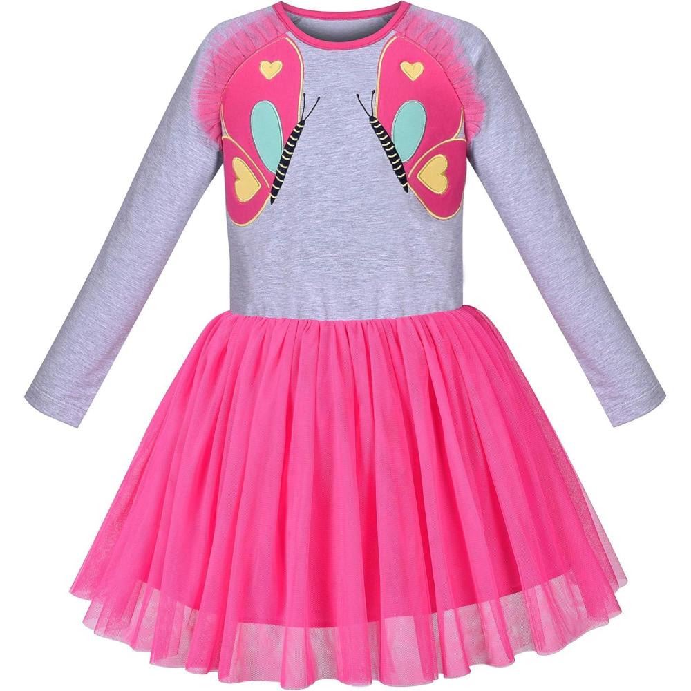 imageSunny Fashion Girls Dress Christmas Santa Hat Long Sleeve Party Dress Size 612Gray