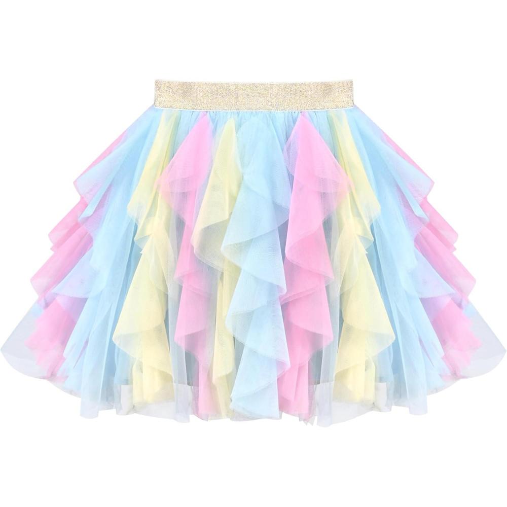 imageSunny Fashion Girls Skirt Navy Blue Pearl Stars Sparkling Tutu Dancing Size 412Blue Pink