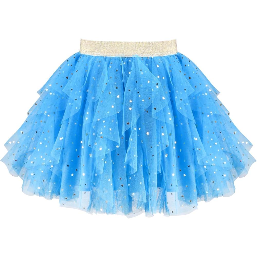 imageSunny Fashion Girls Skirt Navy Blue Pearl Stars Sparkling Tutu Dancing Size 412Blue Sequin