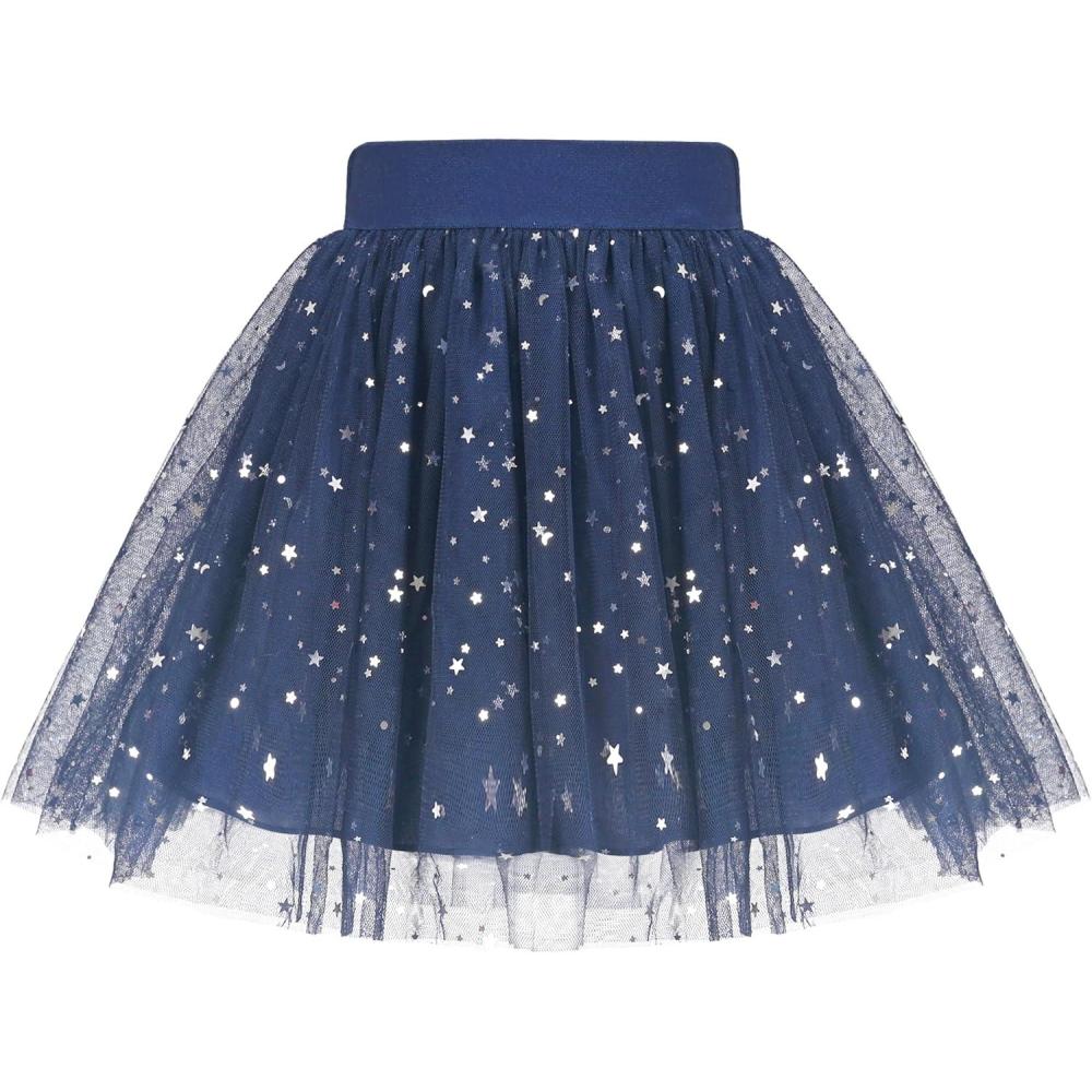 imageSunny Fashion Girls Skirt Navy Blue Pearl Stars Sparkling Tutu Dancing Size 412Blue Stars