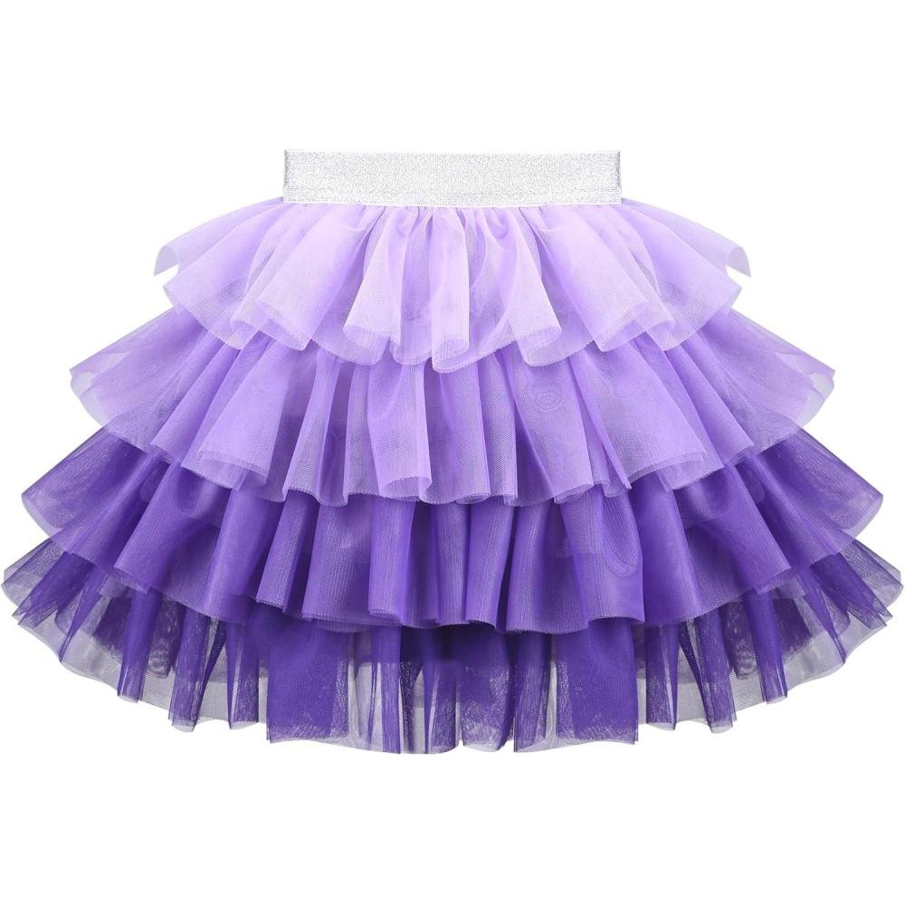 imageSunny Fashion Girls Skirt Navy Blue Pearl Stars Sparkling Tutu Dancing Size 412Gradient Purple