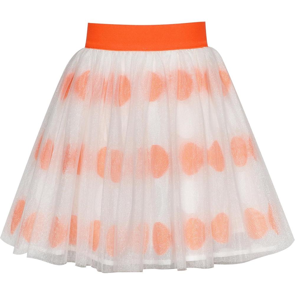 imageSunny Fashion Girls Skirt Navy Blue Pearl Stars Sparkling Tutu Dancing Size 412Orange