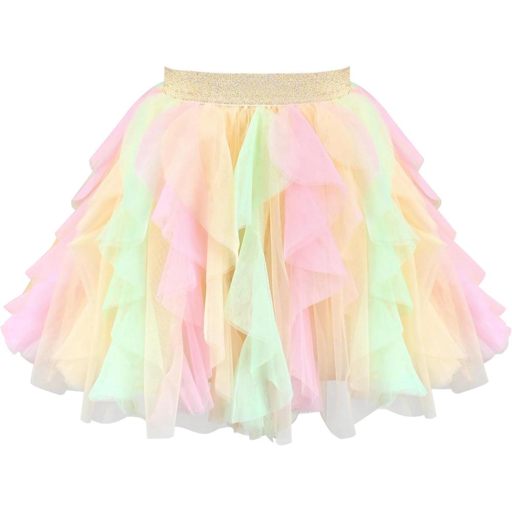 imageSunny Fashion Girls Skirt Navy Blue Pearl Stars Sparkling Tutu Dancing Size 412Pink Yellow