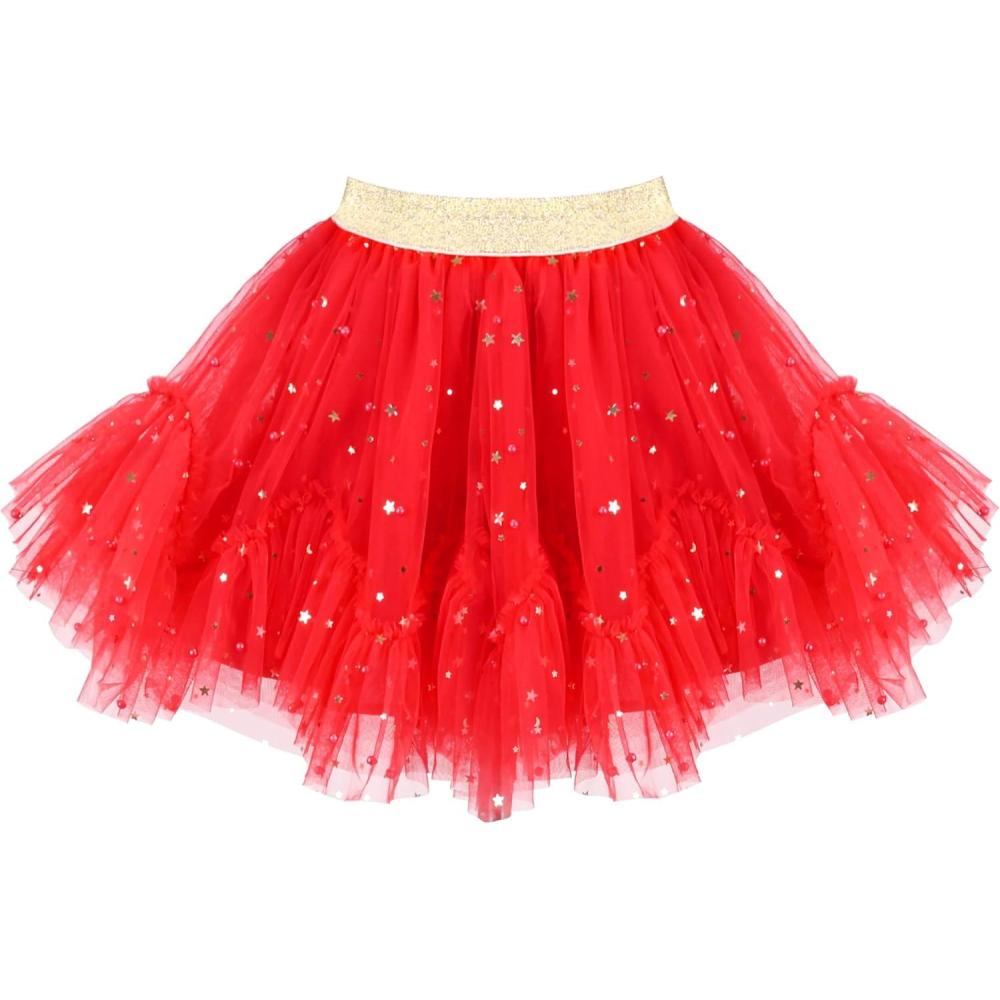 imageSunny Fashion Girls Skirt Navy Blue Pearl Stars Sparkling Tutu Dancing Size 412Red Pearl