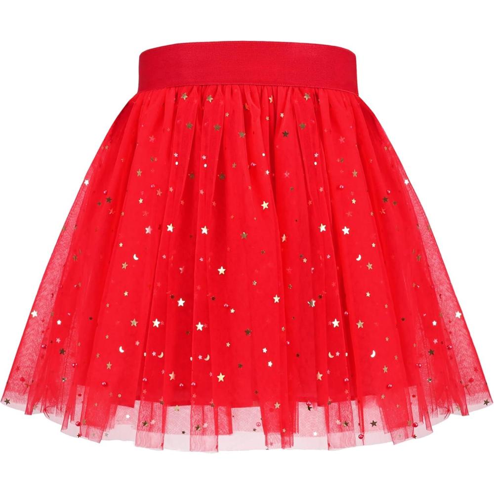 imageSunny Fashion Girls Skirt Navy Blue Pearl Stars Sparkling Tutu Dancing Size 412Red Sparkle