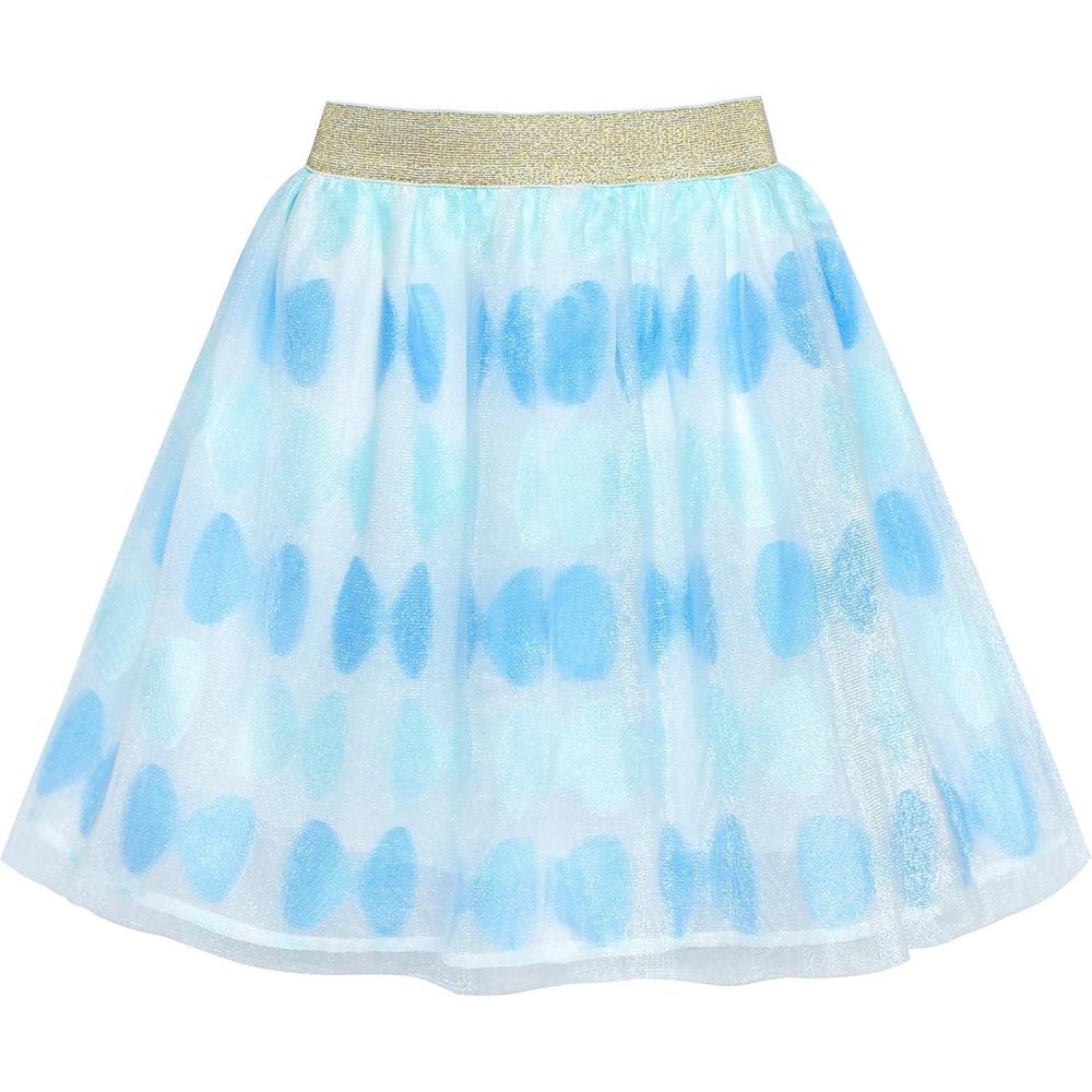 imageSunny Fashion Girls Skirt Navy Blue Pearl Stars Sparkling Tutu Dancing Size 412Sky Blue