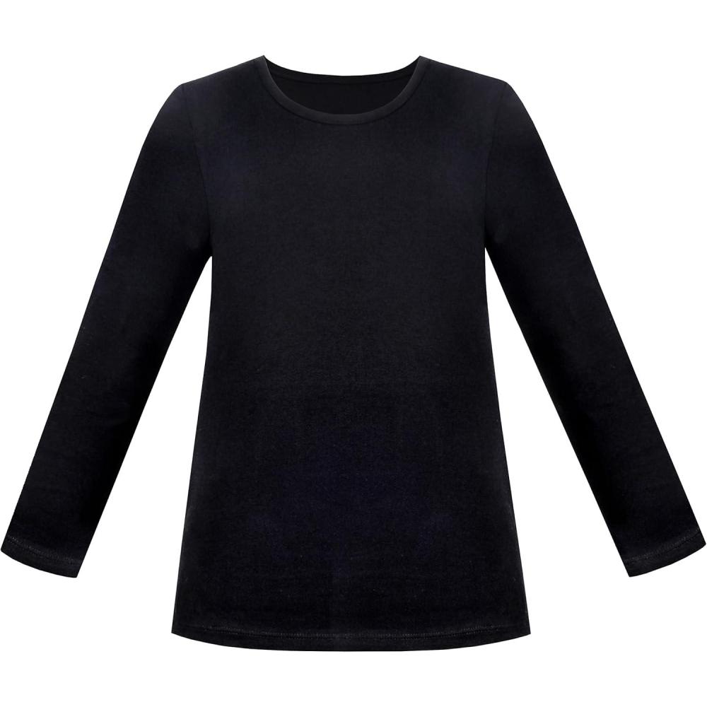 imageSunny Fashion Girls White Long Sleeve TShirt Top Rainbow Sequins Letter StarBlack