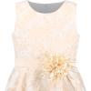 Sunny Fashion 3 Layers Girls Dress Sunflower Wave Pageant Bridesmaid Kids(Light Beige)