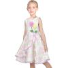 Sunny Fashion 3 Layers Girls Dress Sunflower Wave Pageant Bridesmaid Kids(Light Purple)