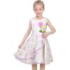Sunny Fashion 3 Layers Girls Dress Sunflower Wave Pageant Bridesmaid Kids(Light Purple)