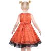 Sunny Fashion 3 Layers Girls Dress Sunflower Wave Pageant Bridesmaid Kids(Orange)