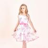 Sunny Fashion 3 Layers Girls Dress Sunflower Wave Pageant Bridesmaid Kids(Pink Flower)