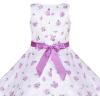Sunny Fashion 3 Layers Girls Dress Sunflower Wave Pageant Bridesmaid Kids(Purple)